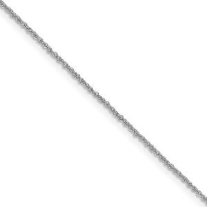 1mm 14k White Gold Diamond Cut Fancy Singapore Chain Necklace, 22 Inch